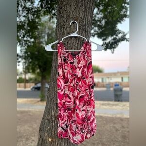 Chic Vintage Y2K Pink & Red Swirl Tank Top